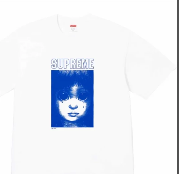 White M Big Manga 24SS Tears Teardrop XL Keane Tee S Black L Margaret and 0706